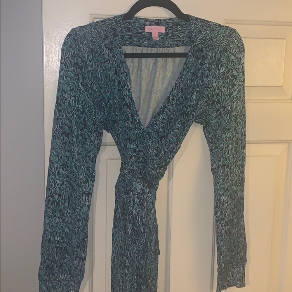 long sleeve wrap dress